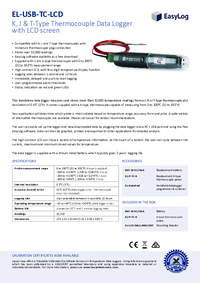 Thumbnail of document Data Sheet - EL-USB-TC-LCD Thermocouple Temperature Data Logger